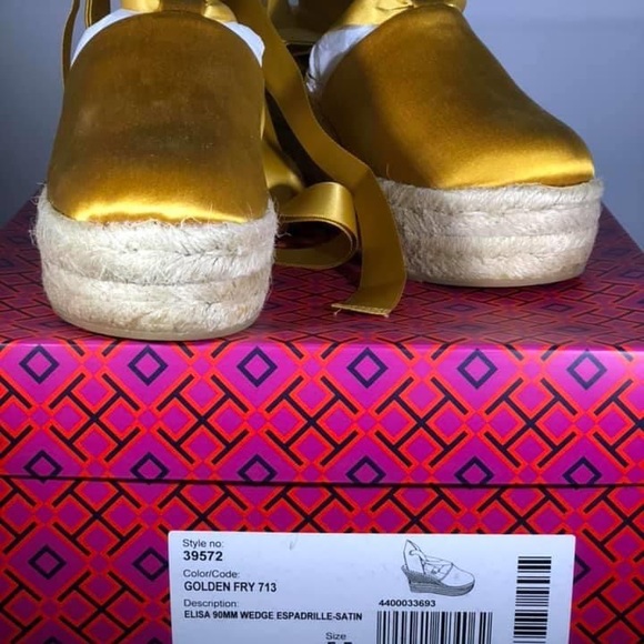 Tory Burch Elisa Wedge Espadrille-Satin - Picture 7 of 8
